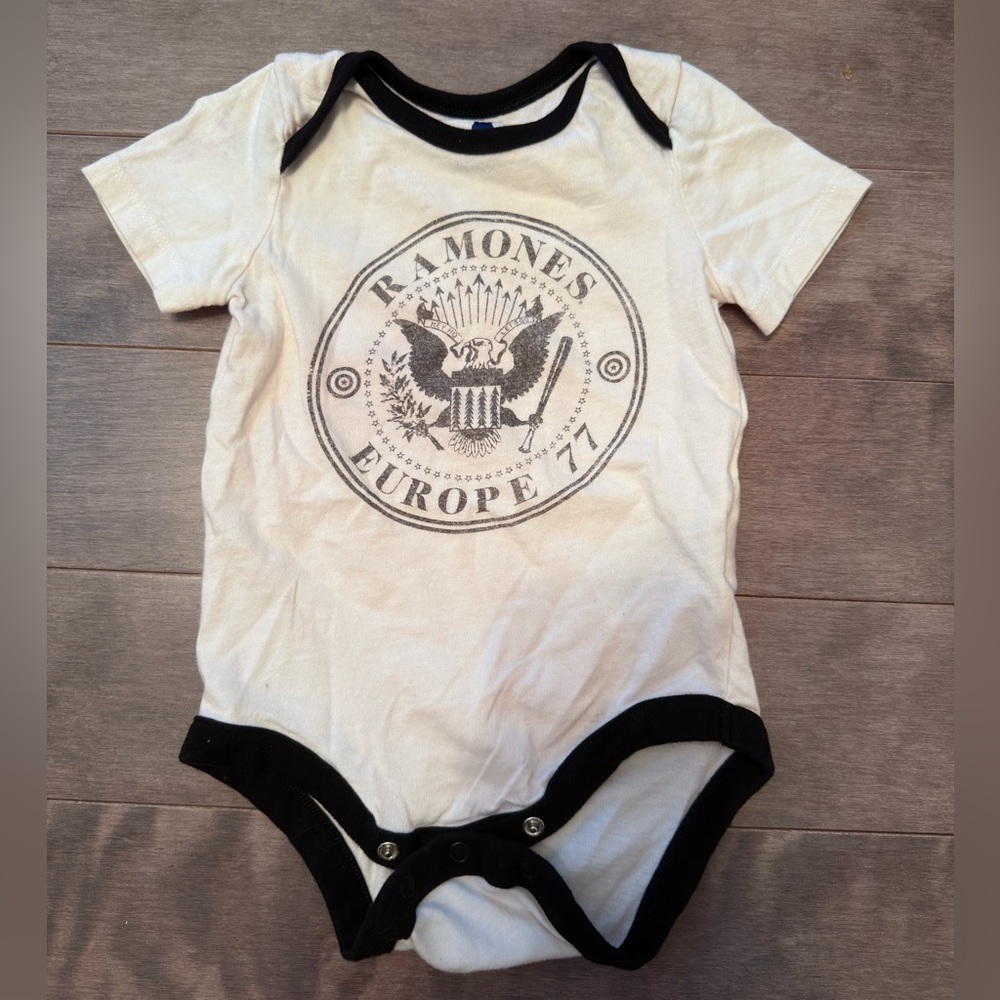 Ramones baby One Piece - Black and White
